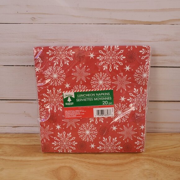 Luncheon Napkins Thanksgiving And Holiday Snowflakes Designs 20 Count Each - Picture 5 of 8